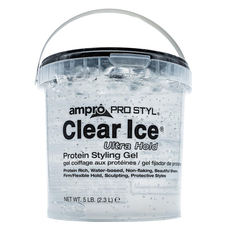 AmPro Pro Styl Clear Ice Styling Gel - Protects and Strengthens Your Strands - Non-Flaking, Alcohol Free, Vegan Formula - Flexible, Touchable Hold for All Hair Types - 80 oz - Image 1